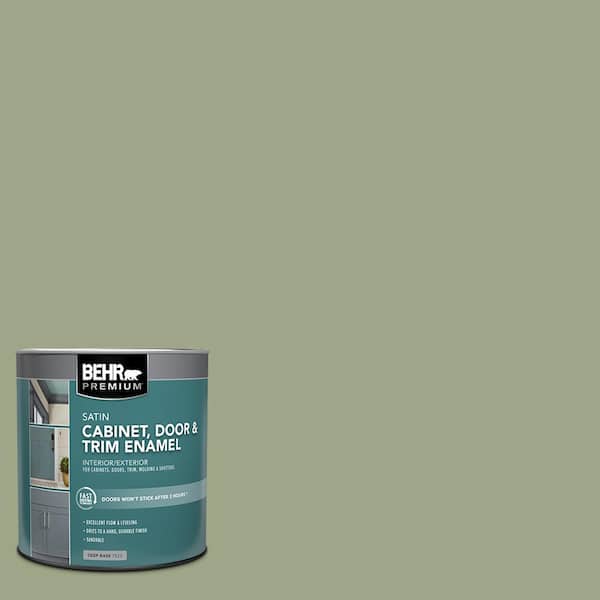 BEHR PREMIUM 1 qt. #PPU11-07 Clary Sage Satin Enamel Interior/Exterior Cabinet, Door & Trim Paint