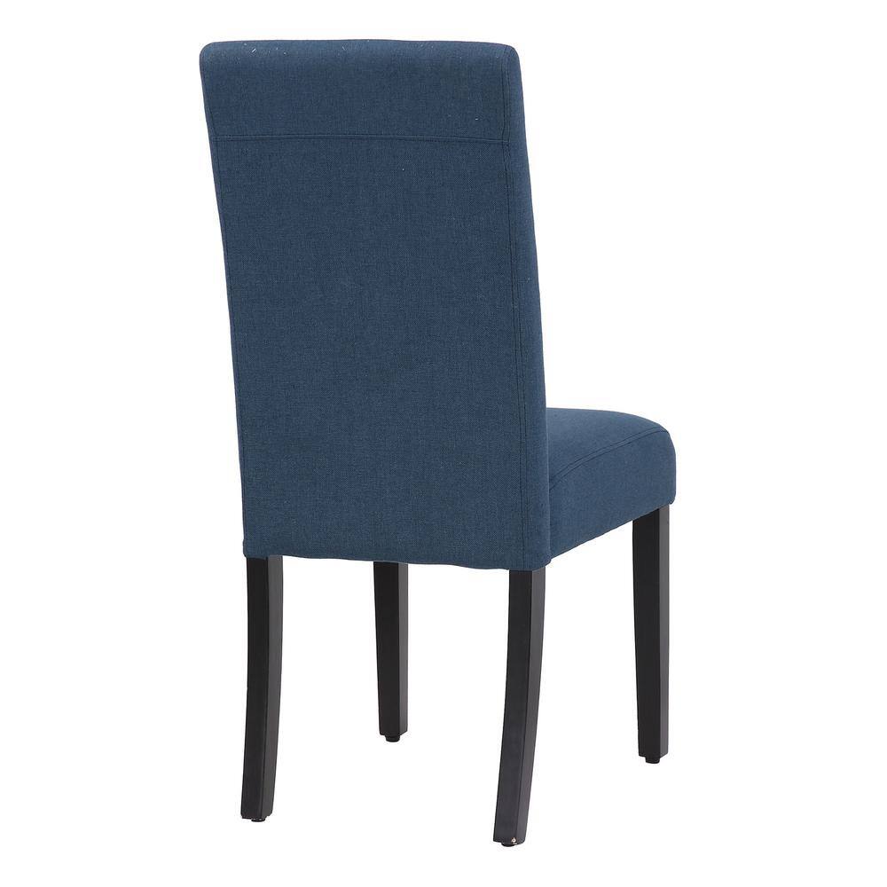 Blue Linen Upholstered Parsons Dining Side Chair Set