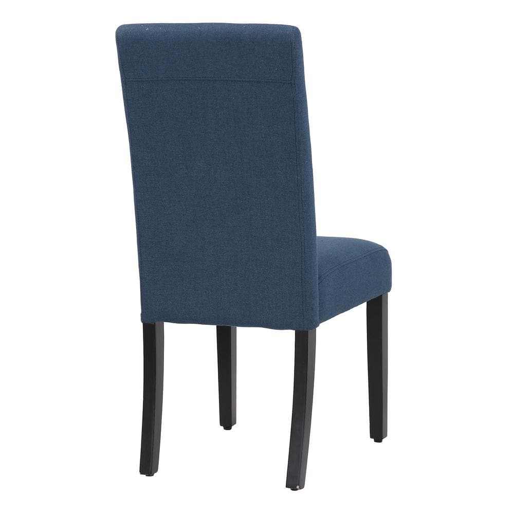 Blue Linen Upholstered Parsons Dining Side Chair Set