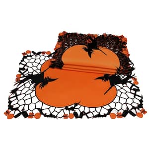 0.1 in. x 14 in. x 20 in. Witch Embroidered Cutwork Halloween Placemats (4-Set)