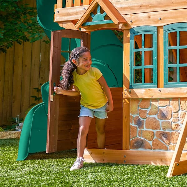 For Kids Kidkraft Outdoor Playhouse With Slide Wooden Outdoor