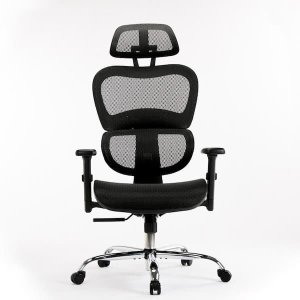 FENBAO Ergonomic Black Chair Modern Office Chair with Lumbar Support Breathable Mesh Covering Fully Adjustable Armrests