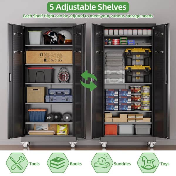 Kaikeeqli 32 in.W x 71 in.H x 16 in.D Steel Rolling Freestanding