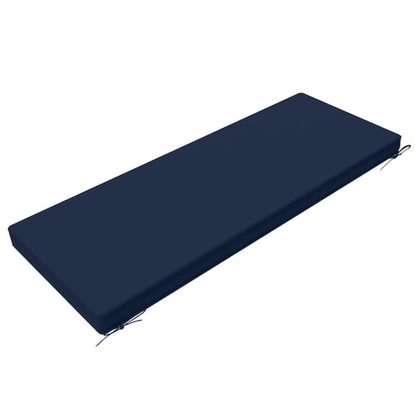 UPHA 42 in. x 18 in. Outdoor Fade Water-Resistant Bench Settee Cushion, Patio Furniture Swing Loveseat Cushions, Navy Blue