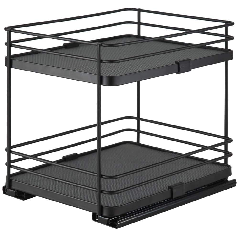 2 Tier Slide Out Shelf Organizer in Matte Black price history on PriceWatchPro