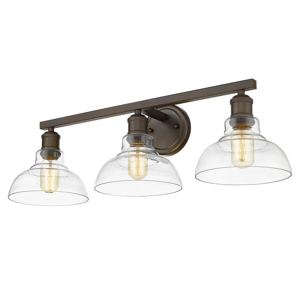 Bronze Dimmable 3-Light Industrial Bath Vanity Fixture