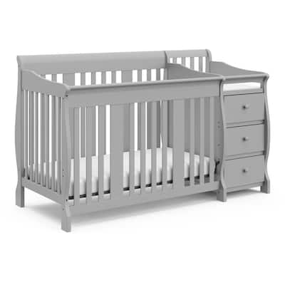 Portofino Pebble Gray 4 in.-1 Convertible Crib and Changer