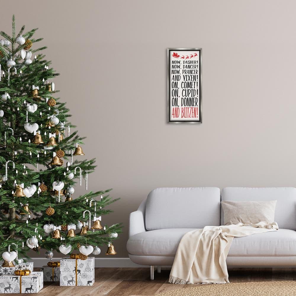 Holiday Reindeer Names by Dogwood Portfolio Gray Floater Frame Typography Graphic Art Print 25 in. x 11 in. price history on PriceWatchPro