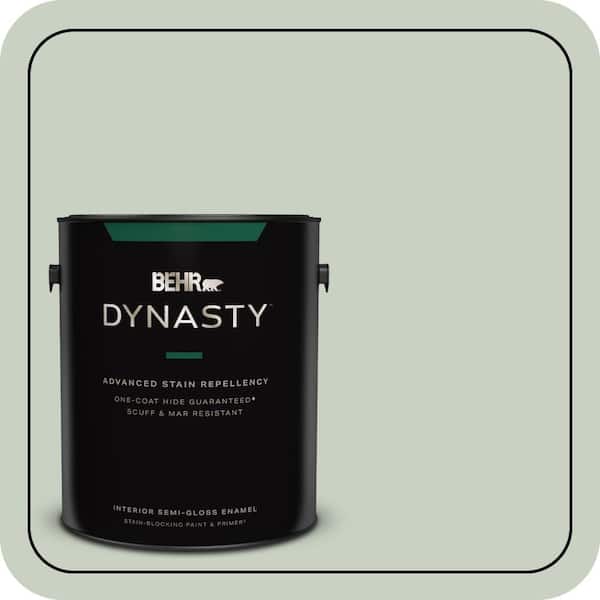 BEHR DYNASTY 1 gal. #PPU11-12 Mild Mint One-Coat Hide Semi-Gloss Enamel Interior Stain-Blocking Paint & Primer