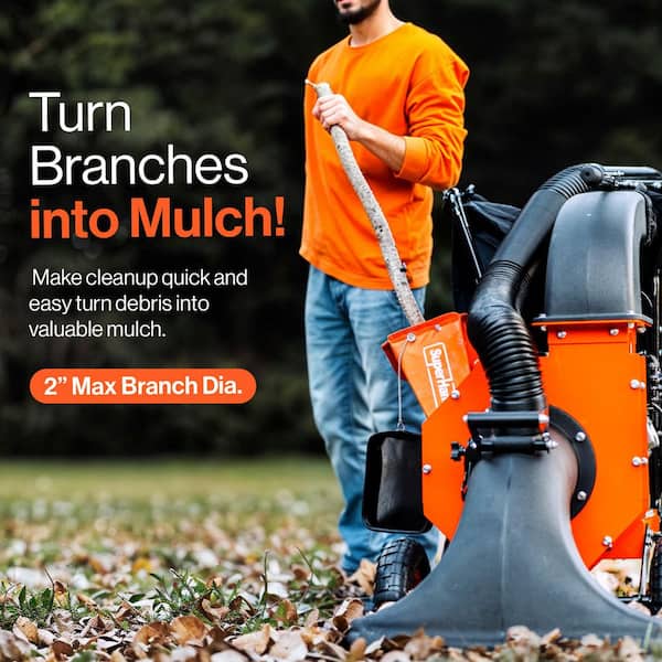 SuperHandy Leaf Vacuum & Wood Chipper – 7 HP 209cc Gas Engine, 6