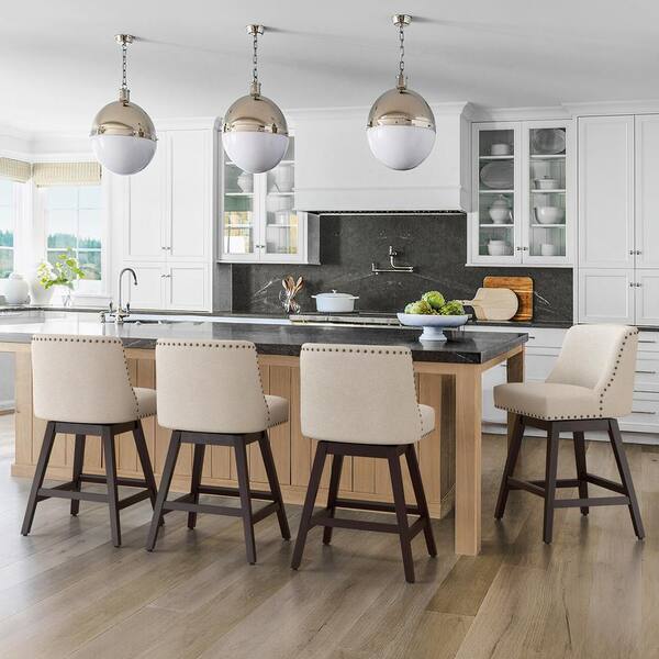 Upholstered bar stool with back discount