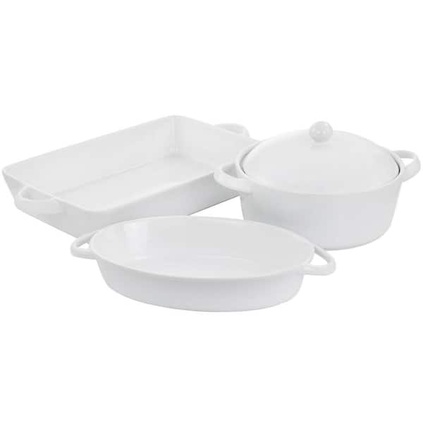 GIBSON elite Gracious Dining 4-Piece White Bakeware Set