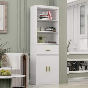 Simplie Fun Cassidy Rectangle Tall Shoe Cabinet with Mirror White | Mathis Home
