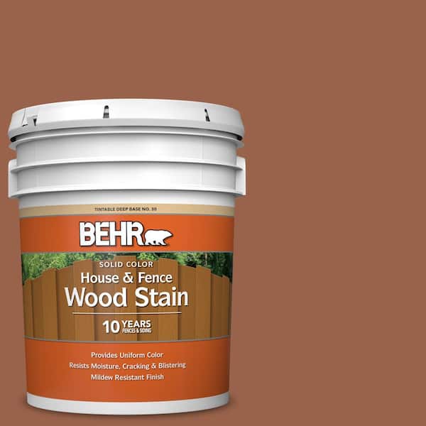 BEHR 5 gal. #SC-122 Redwood Naturaltone Solid Color House and Fence Exterior Wood Stain