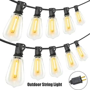 Outdoor String Lights 25 Shatterproof Bulbs 50 ft. IP65 Weatherproof for Outside, Patio, Backyard
