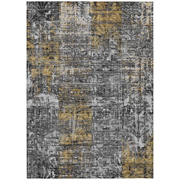 Chantille Machine Washable Indoor/Outdoor Abstract ACN2785 Black 10 ft. x 14 ft. Area Rug