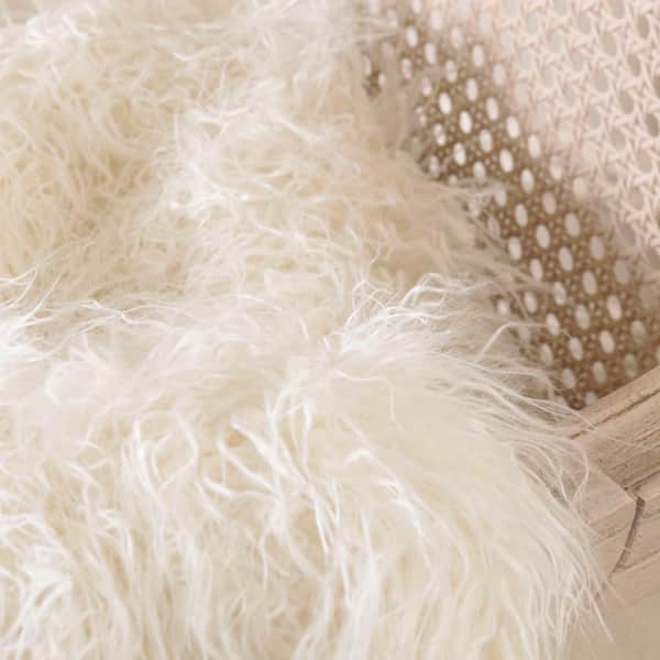 Best Home Fashion Ivory Polyester Throw Blanket
