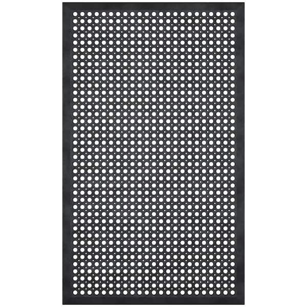 Heavy Duty 24 in.x 36 in. Anti-Fatigue Non-Slip Commercial/Residential Indoor/Outdoor Rubber Mat w/ Drainage Holes,Black