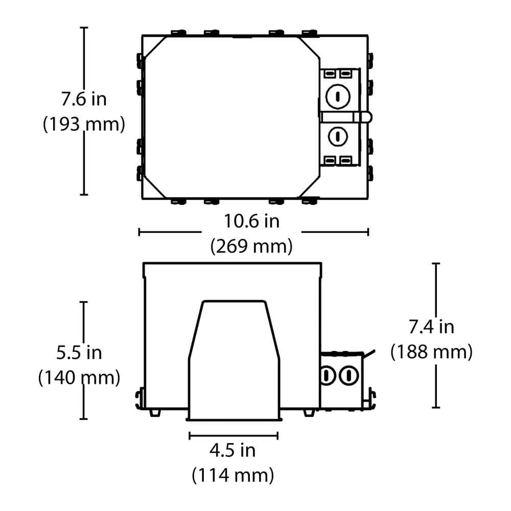 Air-Tight 4'' Black IC Rated LED Recessed Lighting Housing