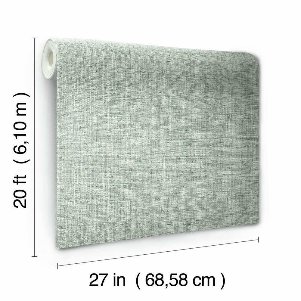 Blue Papyrus Weave Peel and Stick Grasscloth Wallpaper