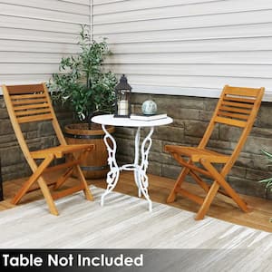 Meranti Teak Oil Folding Wood Outdoor Patio Chairs (Set of 2)