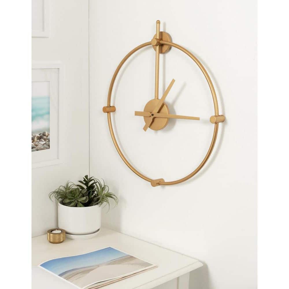 Lidor Gold Minimalist Iron Wall Clock, 22 x 25 Inch