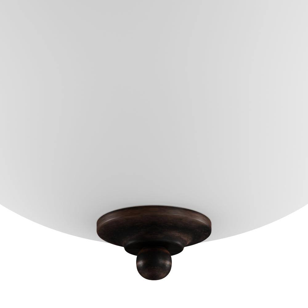 Maxim Essentials 15.5" Bronze & Glass Modern Flush Mount Light