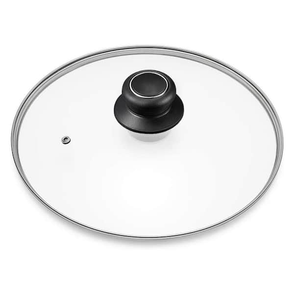 Tempered Glass 11 Inch Pan Lid with Stainless Steel Rim Clear View Dishwasher Safe Oven Safe Kitchen Cover