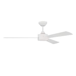 Provision 52 in. Indoor 6 Speed Motor Dual Mount Matte White Finish Ceiling Fan with Smart Wi-Fi Enabled Remote Included