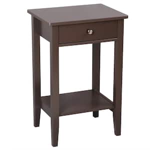 Modern 1-Drawer Brown Nightstand (27.56 in. H x 18.11 in. W x 13.78 in. D)