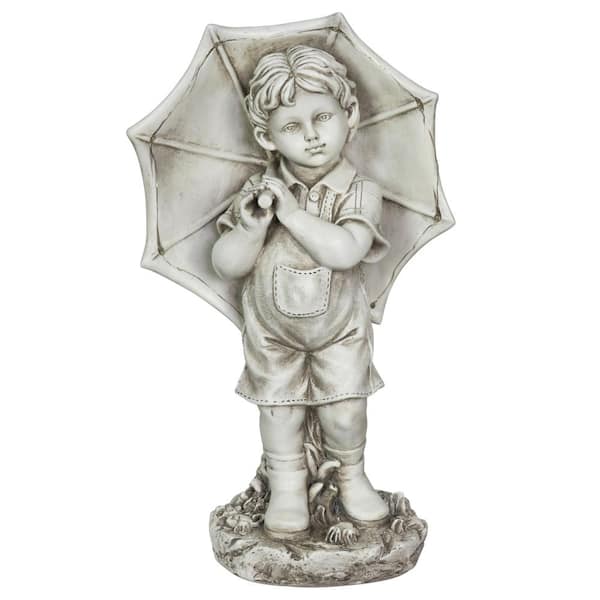 Exhart Solar Boy with Umbrella Statue