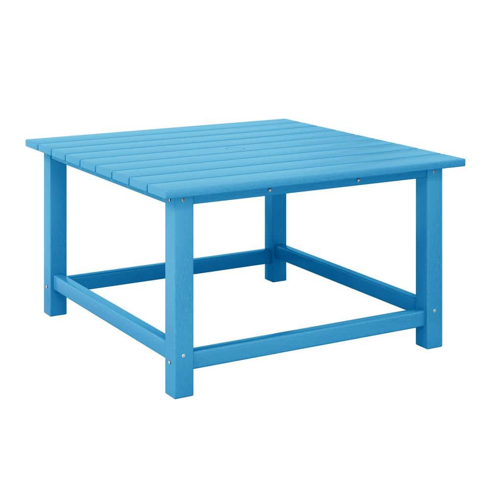 Laguna Outdoor Patio All Weather 31 in. Square HDPE Plastic Conversation Coffee Table in Pacific Blue price history on PriceWatchPro