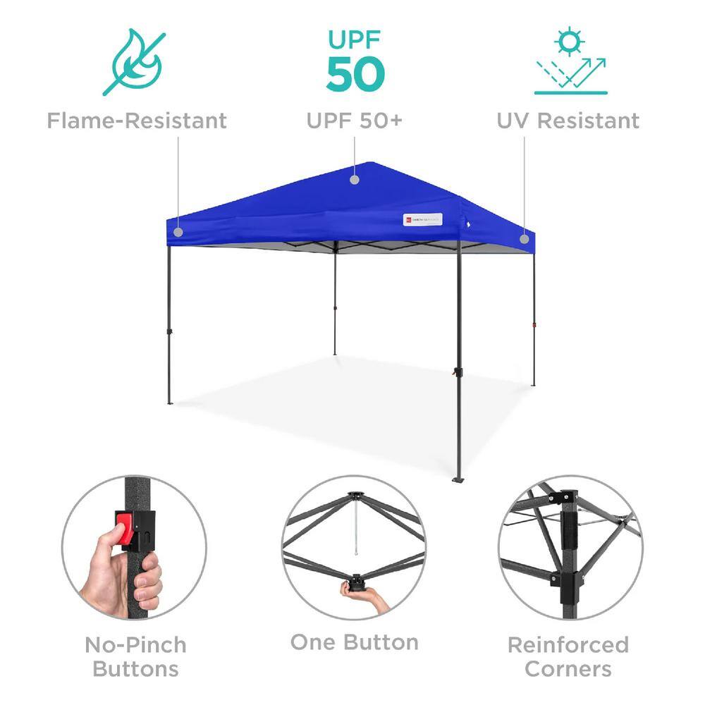 Resort Blue 8x8ft Adjustable Pop-Up Canopy with Wheeled Case