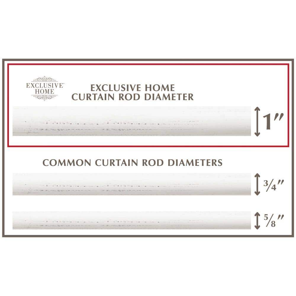 Distressed White Adjustable Curtain Rod with Floral Finials