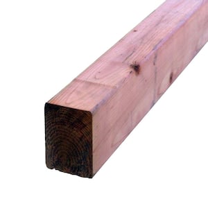 3-1/2 in. x 3-1/2 in. x 8 ft. Con Heart Redwood Lumber