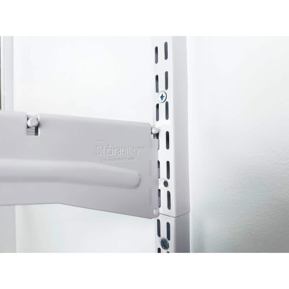 Expandable Wired White Steel Wall-Mount Shelving Unit, 3-Tier