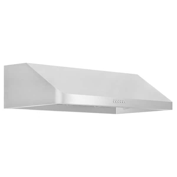 Mueller Home 36 520 CFM Ducted Wall Mount Range Hood in Silver with Remote Control Included RHW-3652