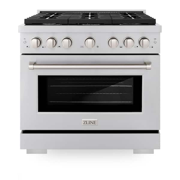 36 in. 6 Burner Freestanding Gas Range with Convection Gas Oven in Stainless Steel