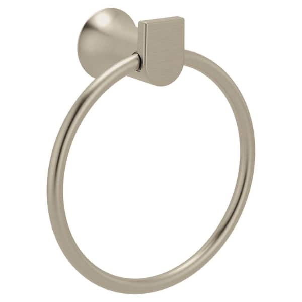 Genta LX Wall Mounted Round Towel Ring in Brushed Nickel