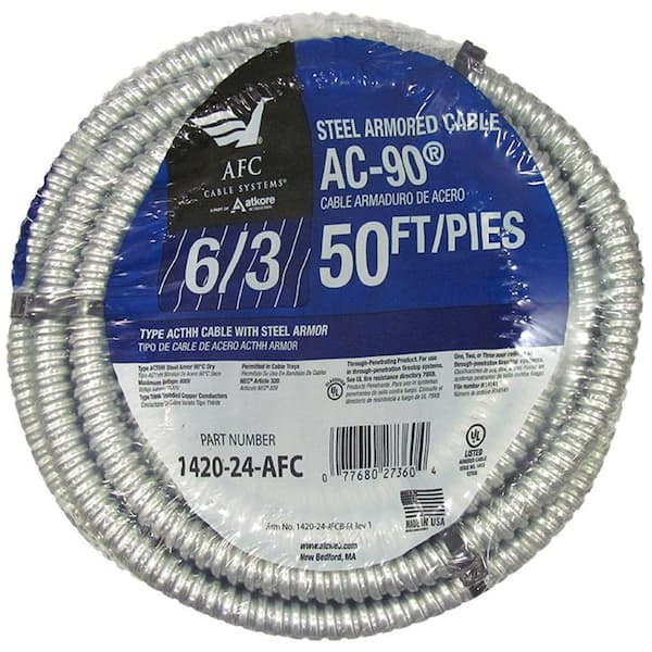 AFC Cable Systems 6/3 x 50 ft. BX/AC-90 Stranded Cable