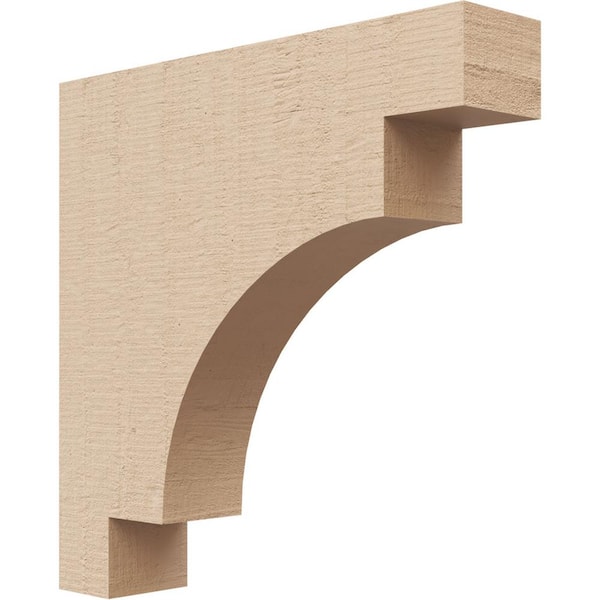 2 in. x 10 in. x 10 in. Thin Mediterranean Rough Cedar Woodgrain TimberThane Corbel, Primed Tan