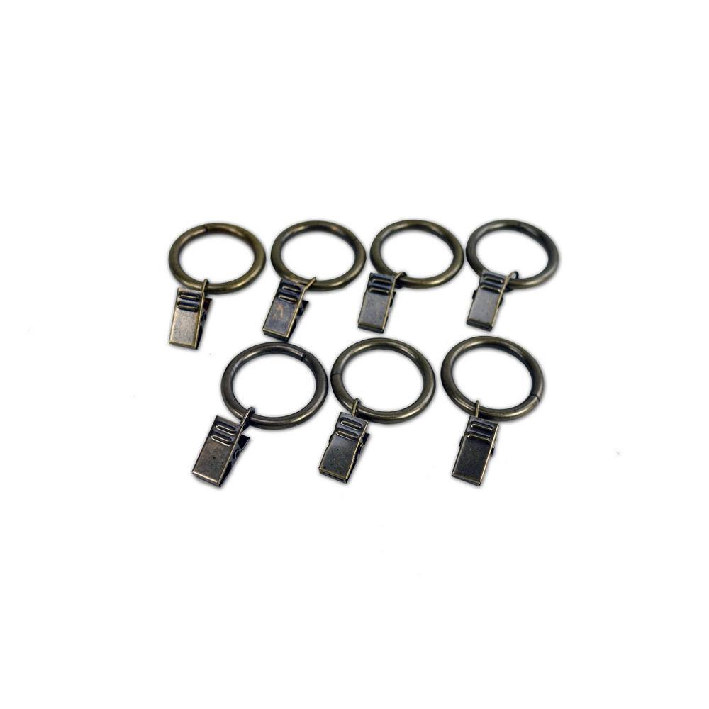 Versailles Home Fashions Antique Brass Steel Curtain Rings (Set of 7