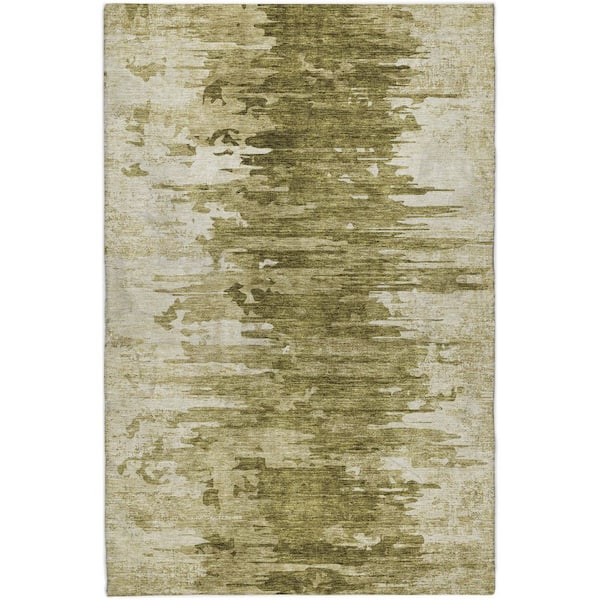 Dream Shag Premium Machine Washable Abstract ADS705 Mocha 3 ft. x 5 ft. Area Rug
