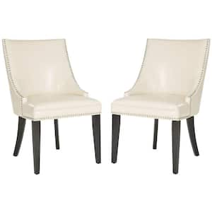 Afton Off-White/Black Faux Leather Side Chair (Set of 2)