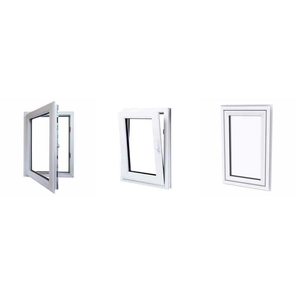 Elite Euro White Double-Pane Vinyl Tilt/Turn Window with Left Inward Swing