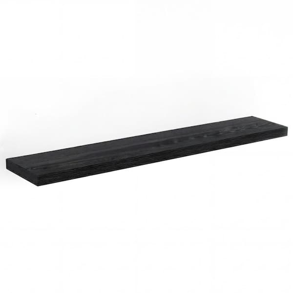72 in.W x 12 in.D Floating Shelves,Long Wall Shelf,Rustic Wood Wall Shelves,Black,1Pack