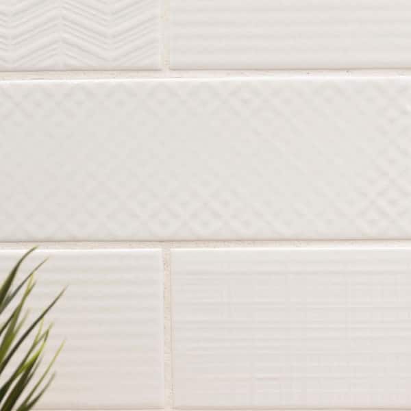 Citylights Pure 3D 4 in. x 12 in. Glossy Ceramic Subway Wall Tile (9.69 sq. ft./Case)