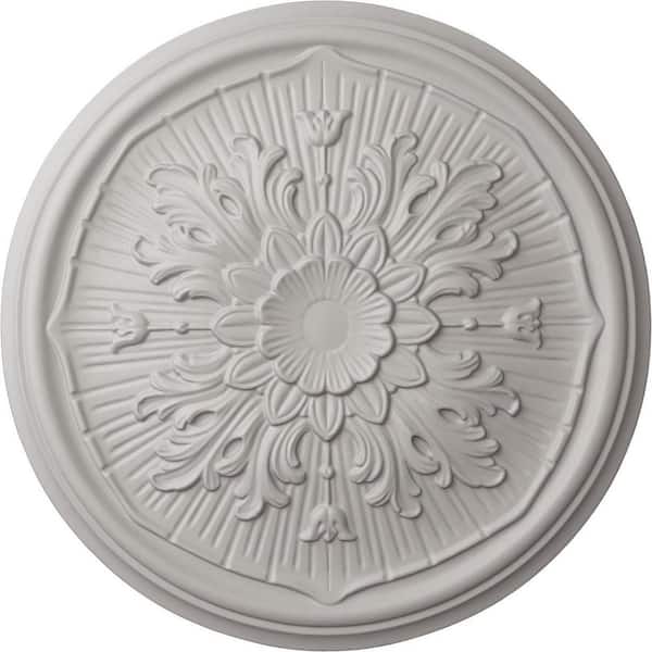 Ekena Millwork 15-3/4 in. x 5/8 in. Lupton Urethane Ceiling Medallion (Fits Canopies upto 1-1/8 in.), Ultra Pure White