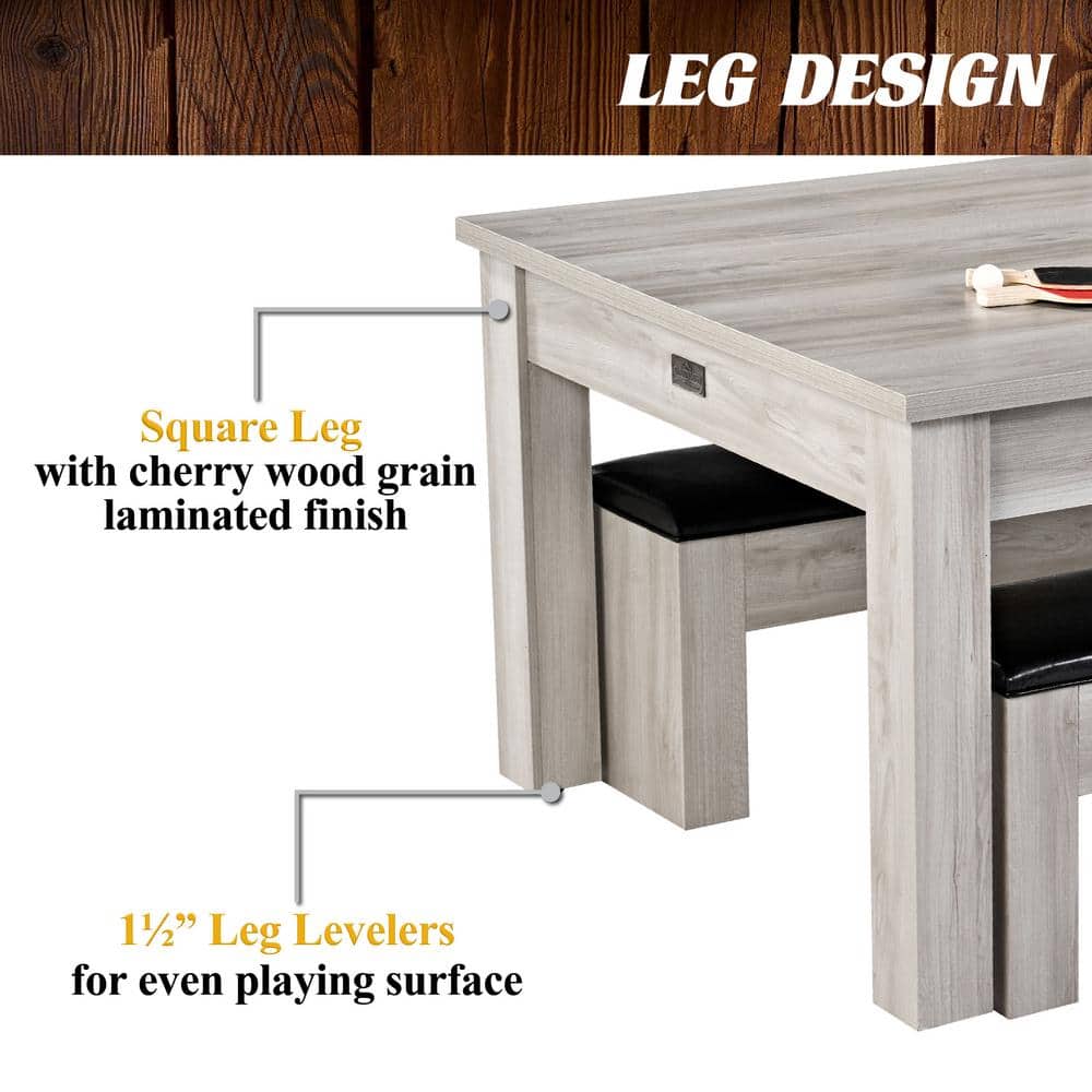 Monteray 7' Gray Wood 3-in-1 Pool, Ping Pong, Dining Table