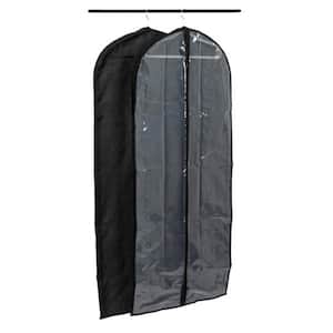 56 in. Black Hanging Zippered Garment Bag with Clear Vision Front (Set of 2)